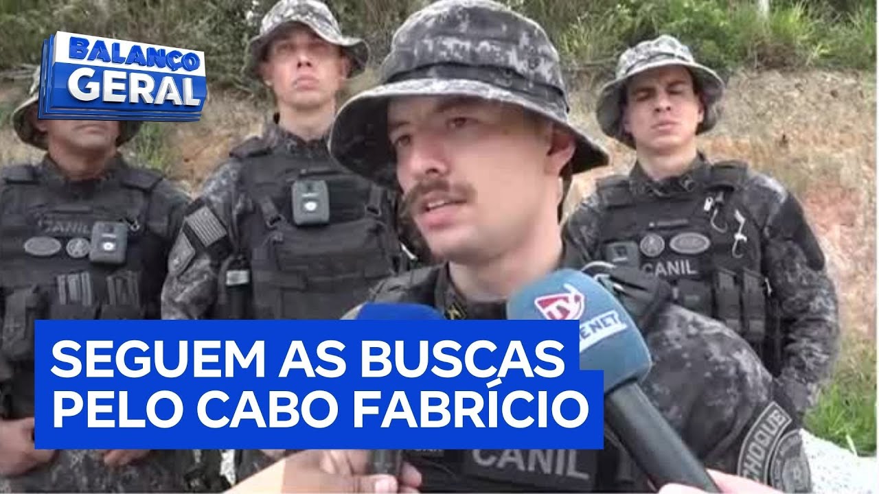 Equipes da pol&iacute;cia usam c&atilde;es farejadores nas buscas pelo cabo Fabr&iacute;cio Gomes