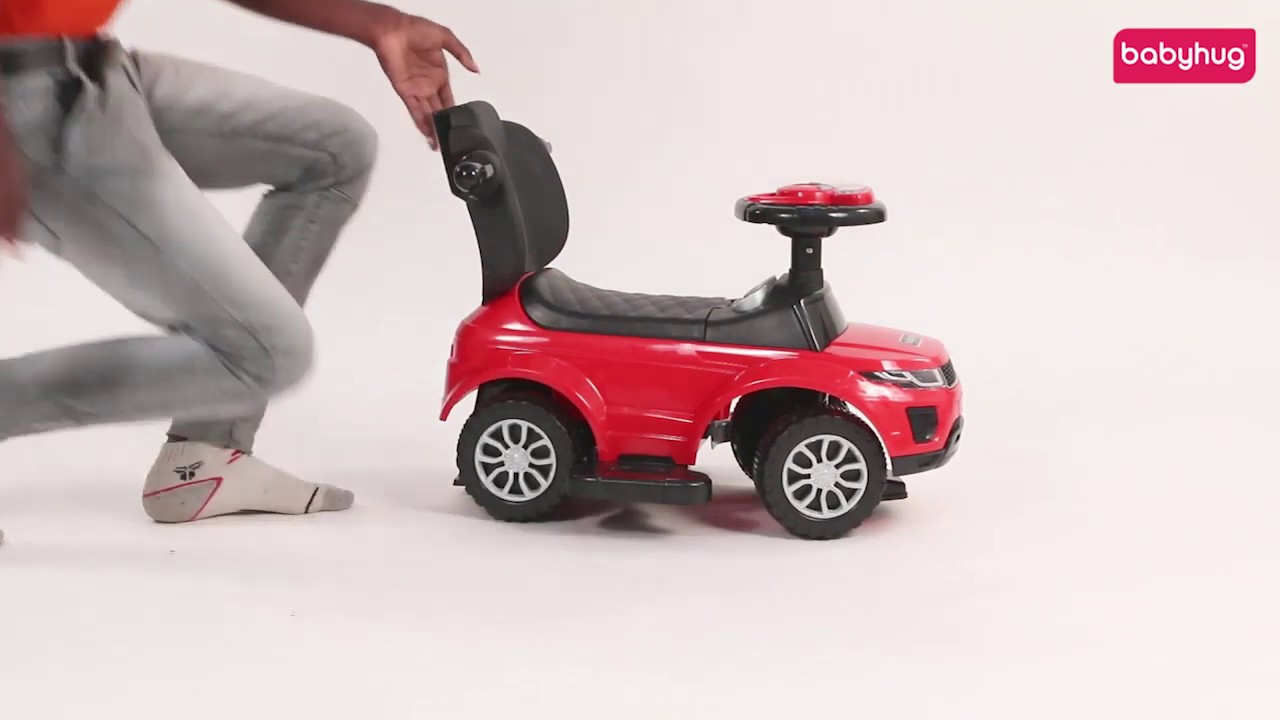 Babyhug Sporty Plus 3 in1 Manual Ride On Car With Parent Push Bar