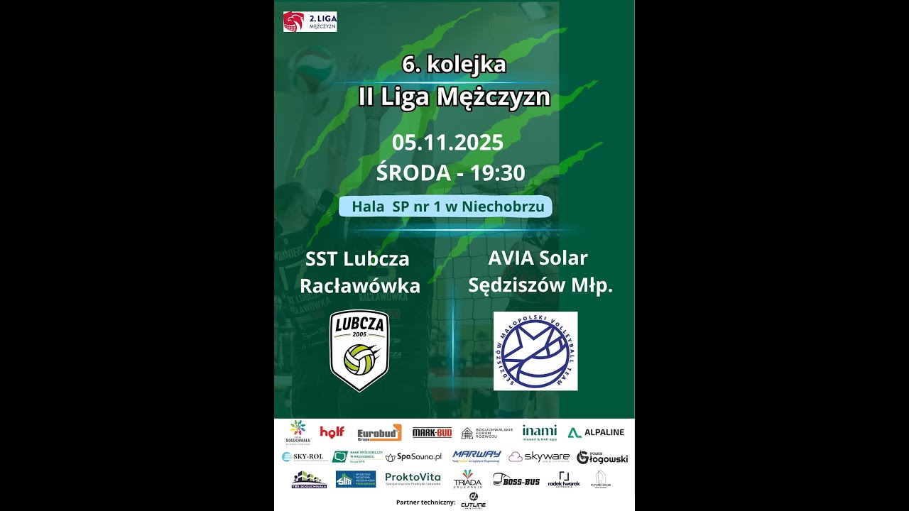 🏐 SST Lubcza Racławówka - AVIA Solar Sędziszów Małopolski - 6 kolejka - II ligi Polska Siatkówka