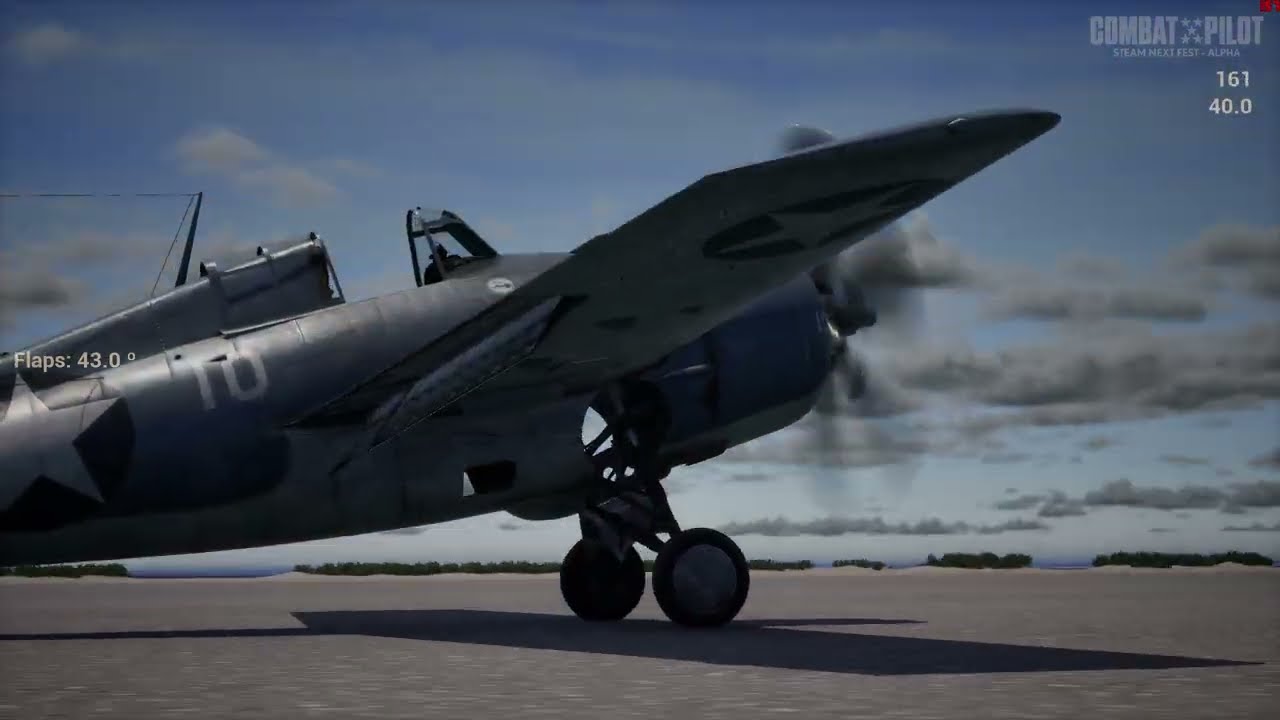 CombatPilot Demo : Decollage F4F sur terre