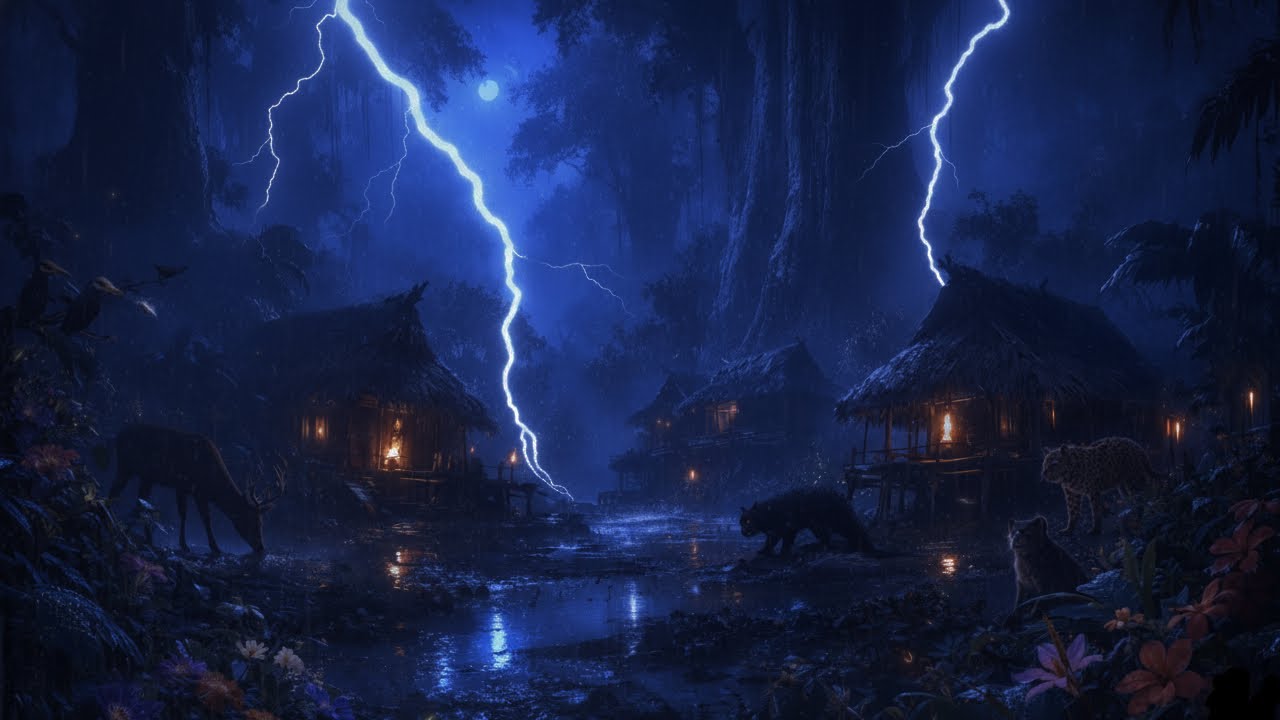 Heavy Rain Thunderstorm Sounds for Sleep – Natural White Noise for Deep Sleep and Stress Relief