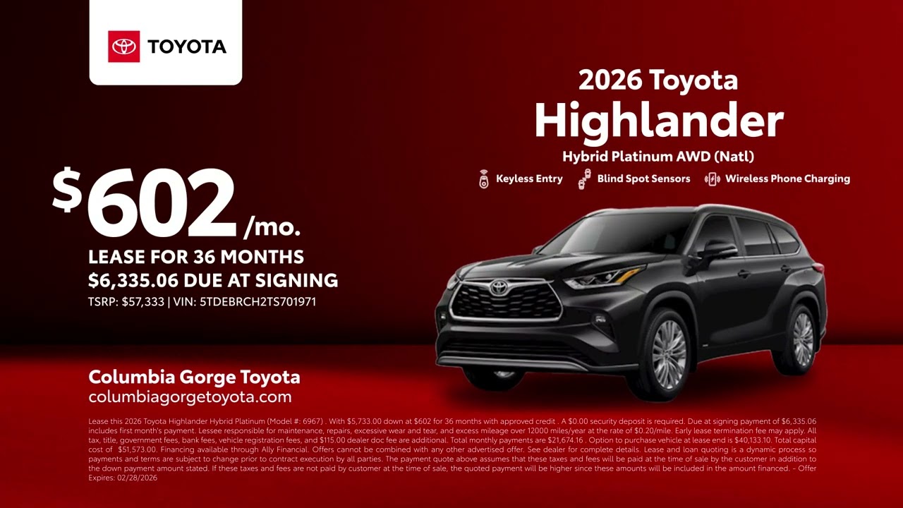 Toyota Highlander 02/02/2026 6871935