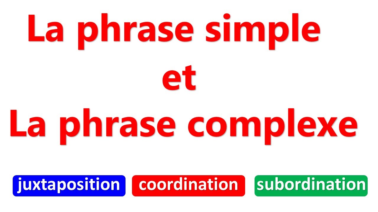 la phrase simple et la phrase complexe  قواعد اللغة الفرنسية: الجملة البسيطة والجملة المعقدة