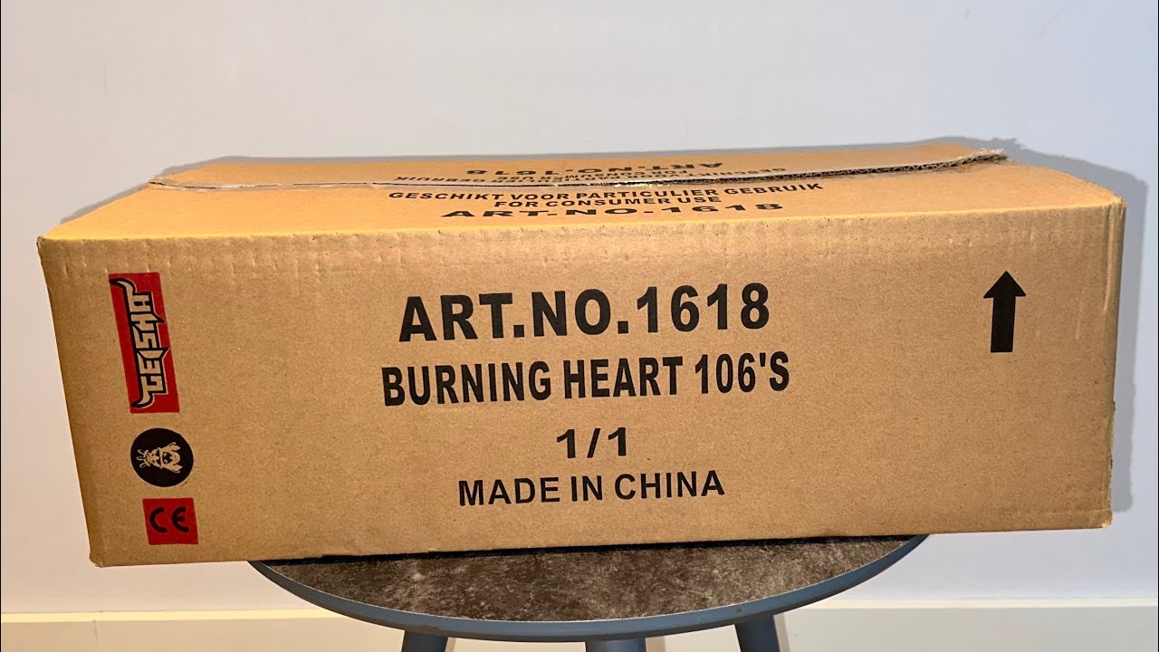 Burning Heart : Vuurwerkmania : 106 Shots : 25mm : 1.808 Gram : Straatfilm