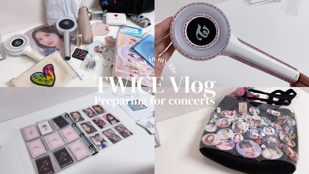 【TWICE Vlog】ライブ持ち物with痛バ｜トレカ交換準備｜ペンラデコ🍭｜掛け声練習📣