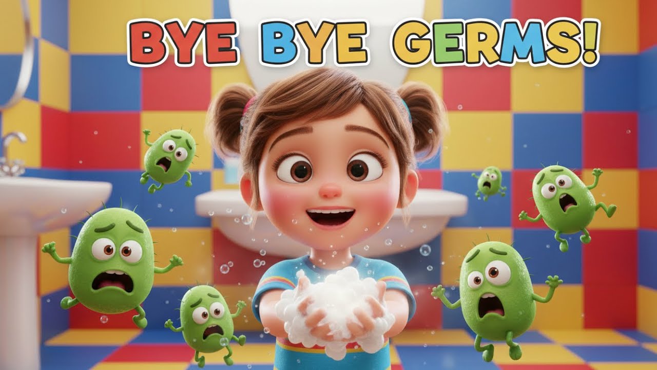 Bye Germs! 🧼 The Hand Washing Song for Kids | Wash Wash Wiggle