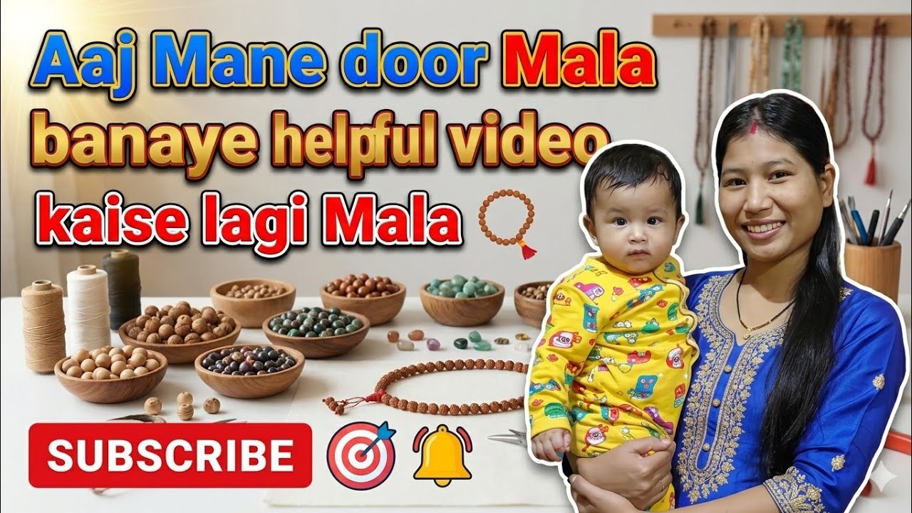 Aaj Maine Na Door Mala Banayi 📿 | Simple Handwork Vlog | Daily Life India 🌼👩‍👦