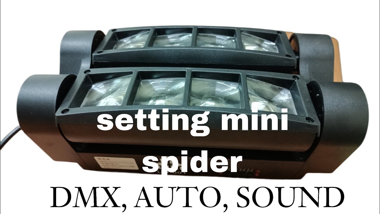 setting mode mini spider dmx, auto & sound