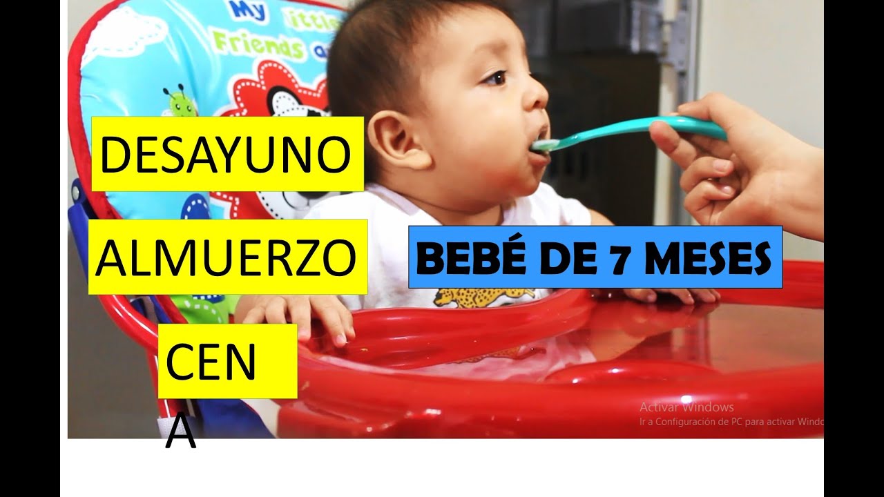 Qu&eacute; come mi bebe de 7 meses en un d&iacute;a | Desayuno, almuerzo, cena | Alimentacion Complementaria