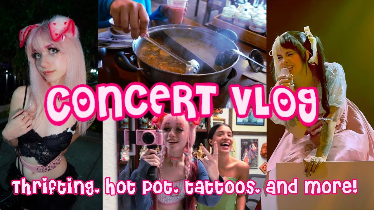 GRWM to see Melanie Martinez! CONCERT, THRIFTING, TATTOO & MORE VLOG! First Hot Pot + Train!