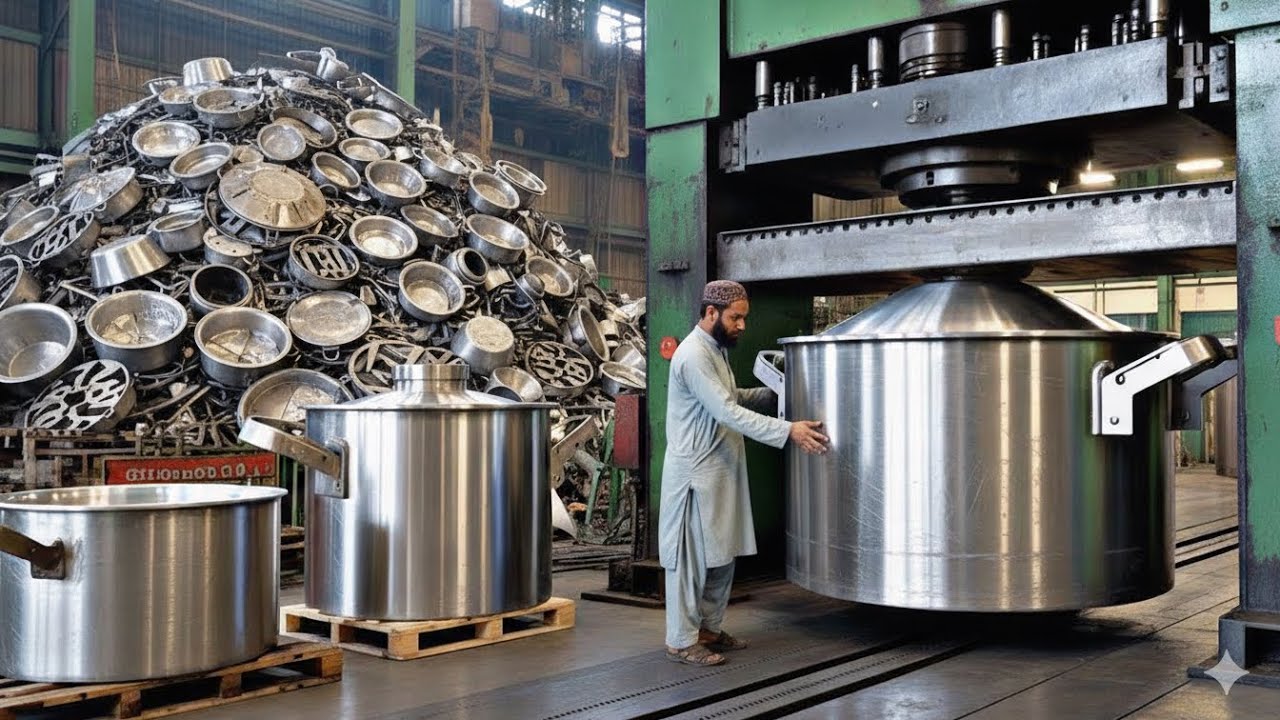 From Scrap to Shine | Incredible Recycling Process of Old Metal Pots Into Largest Cooking Pots 