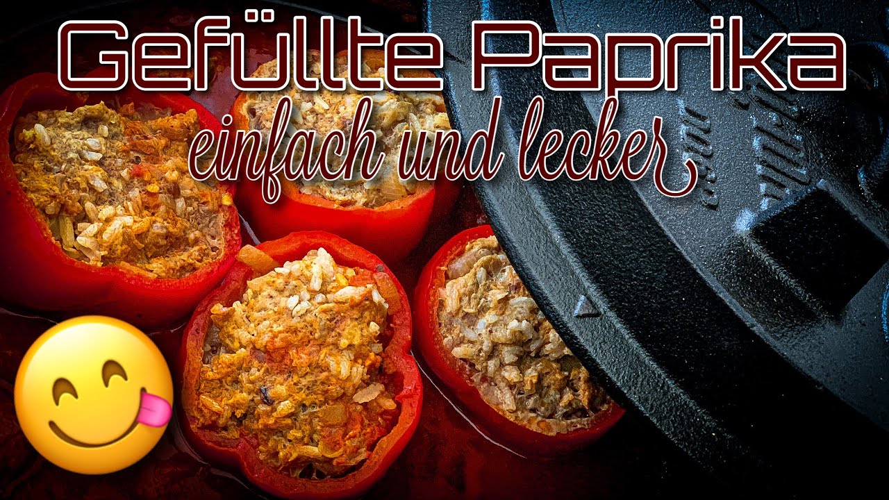 Mein Rezept für gefüllte Paprika aus dem Dutch Oven  -  einfach und richtig lecker! #DutchOven