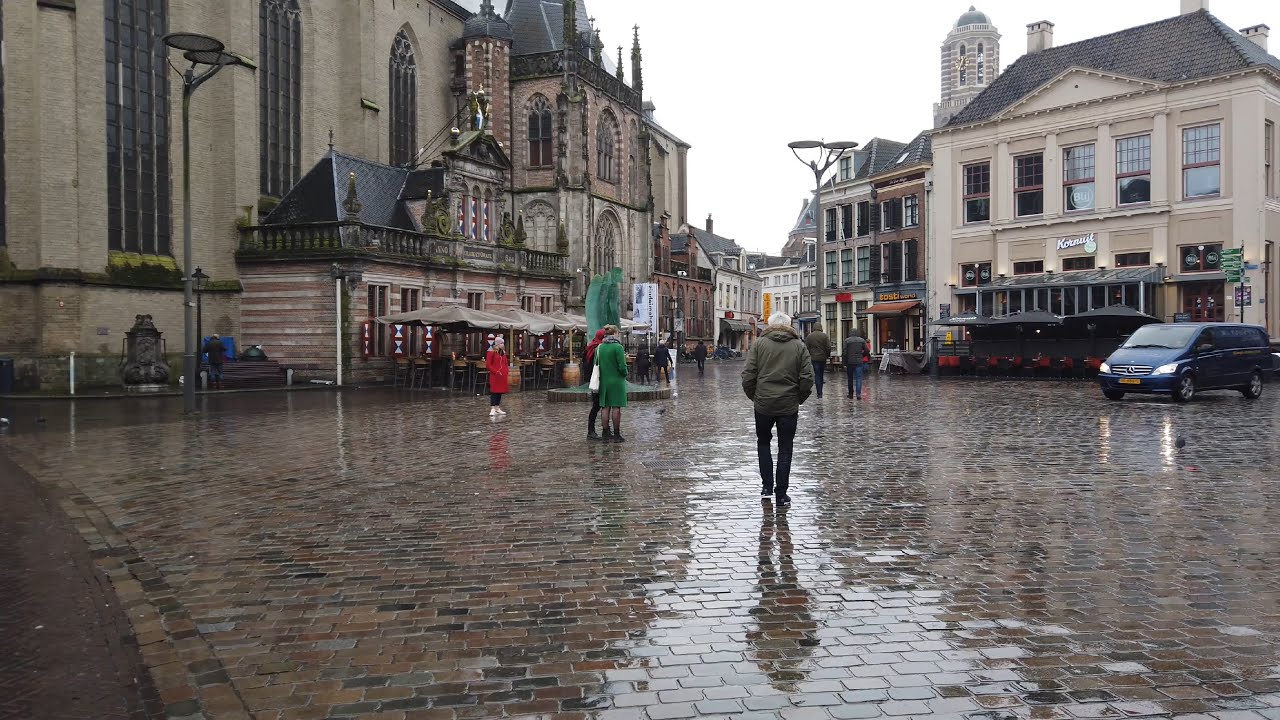 Walking in Rainy Zwolle ☔ | The Netherlands - 4K60