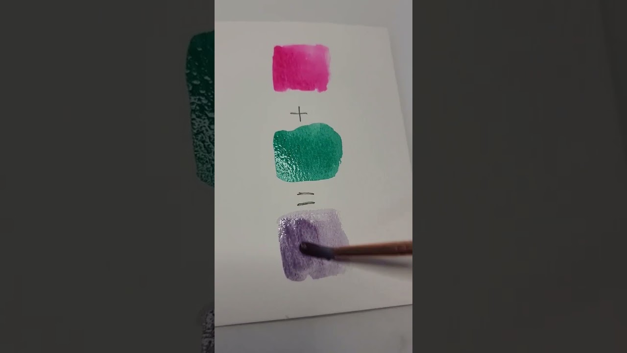 Can you guess the color? 🎨 Opera Rose and Viridian Green #art #watercolor #colors