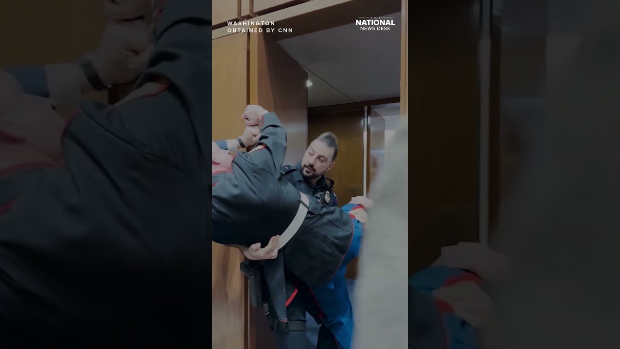 Sen. Sheehy steps in as former-Marine & anti-war protester breaks hand in Senate Hearing scuffle