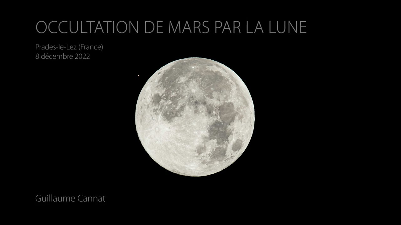 Occultation de Mars par la Lune 4K