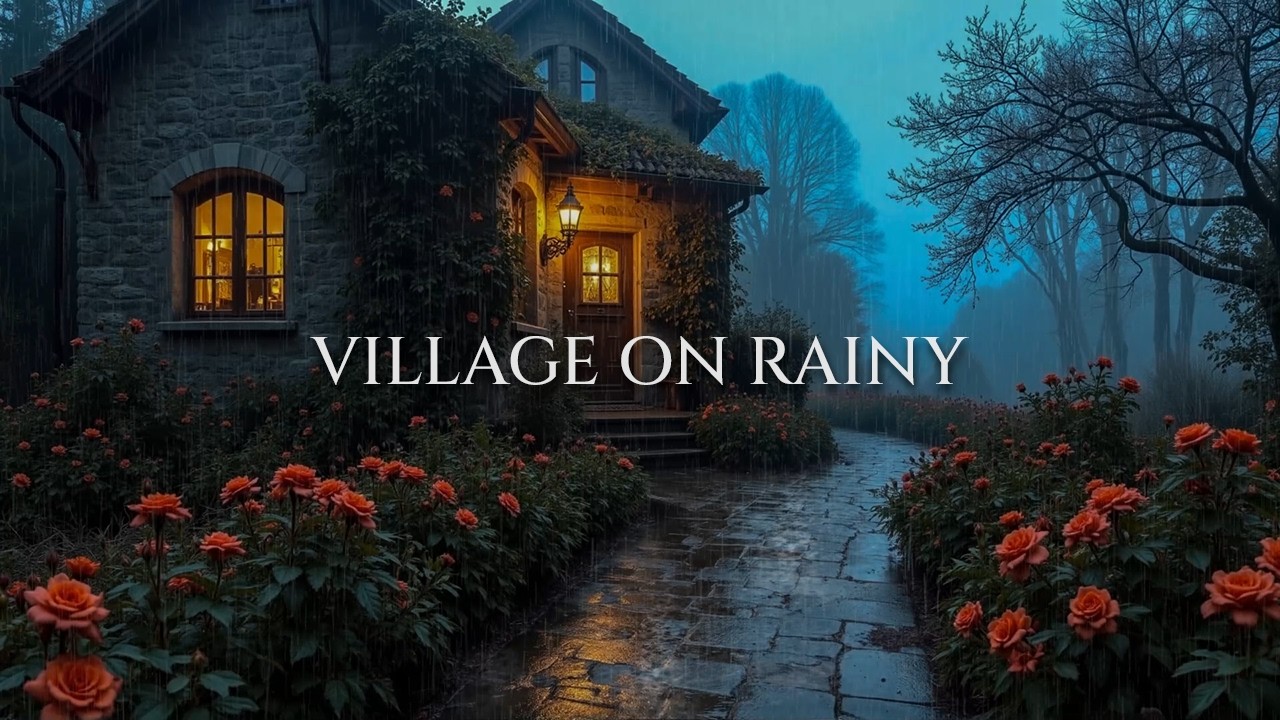 Cozy Cottage Village on Rainy | Dark Academia & Rain Ambience | Classical Playlist for Calm