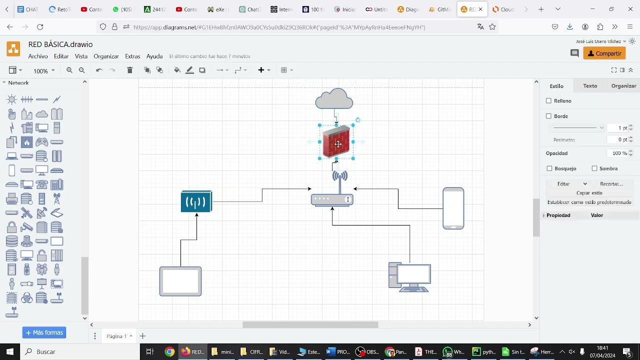 Creación de diagrama de red con draw.io Red del instituto CyR CDyPC TIC IES Monterroso