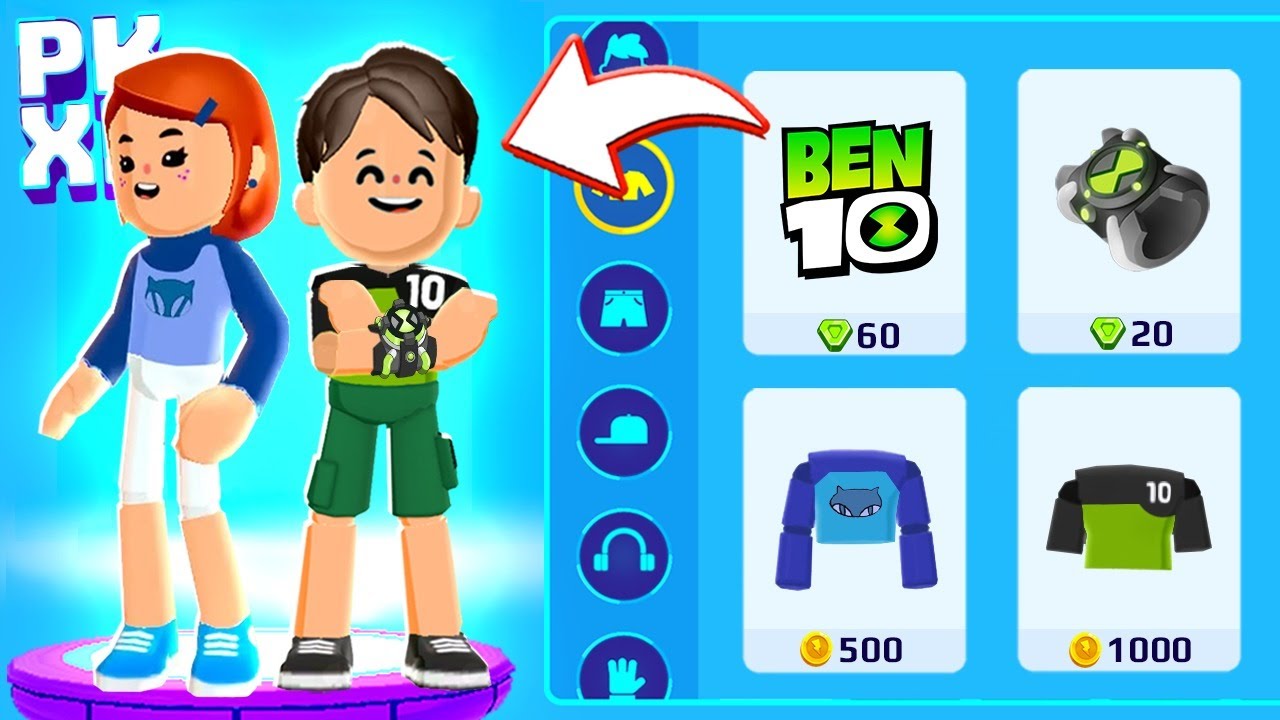 COMO VIRAR O BEN 10 E A GWEN COM PODERES NO PK XD