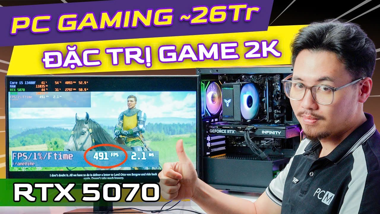Cấu Hình GAMING PC CHUYÊN TRỊ GAME 2K - AAA | 4K Cũng QUẤT! PCM - 13400F, RTX 5070