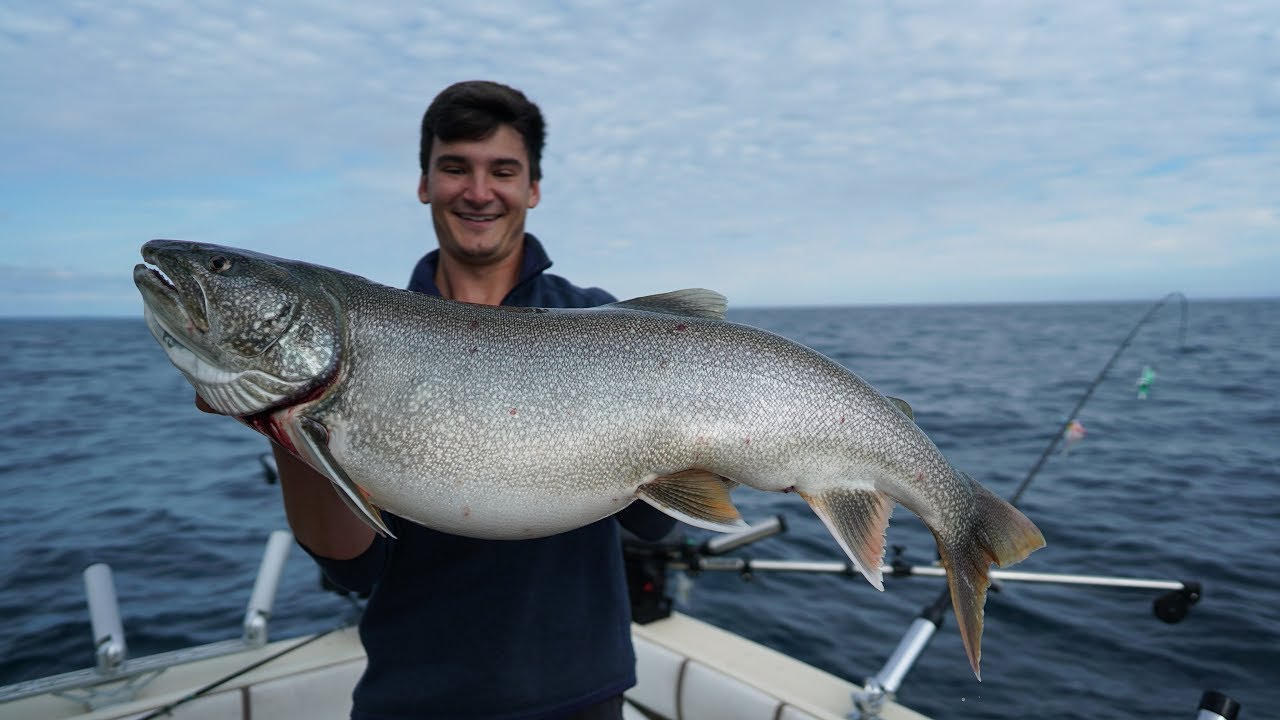 GIANT Lake Trout - Fishing On Lake Superior