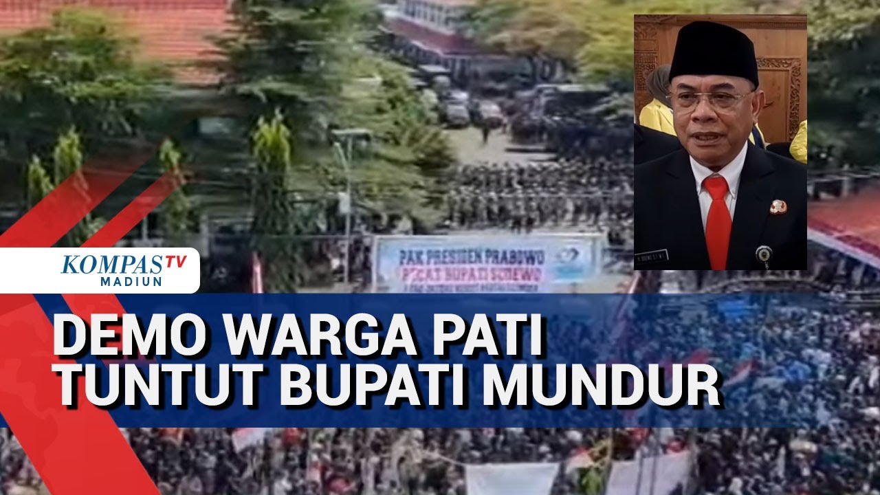 Demo Warga Pati Desak Bupati Sudewo Mundur, ada Penampakan Bendera One Piece