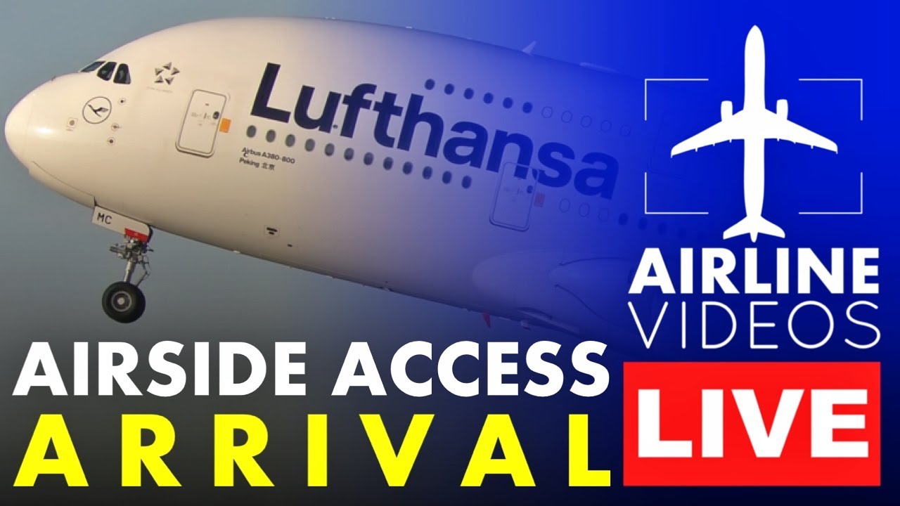 4K 🔴LIVE - LUFTHANSA A380 arrives at Boston Logan Airport (BOS) - AIRSIDE ACCESS!