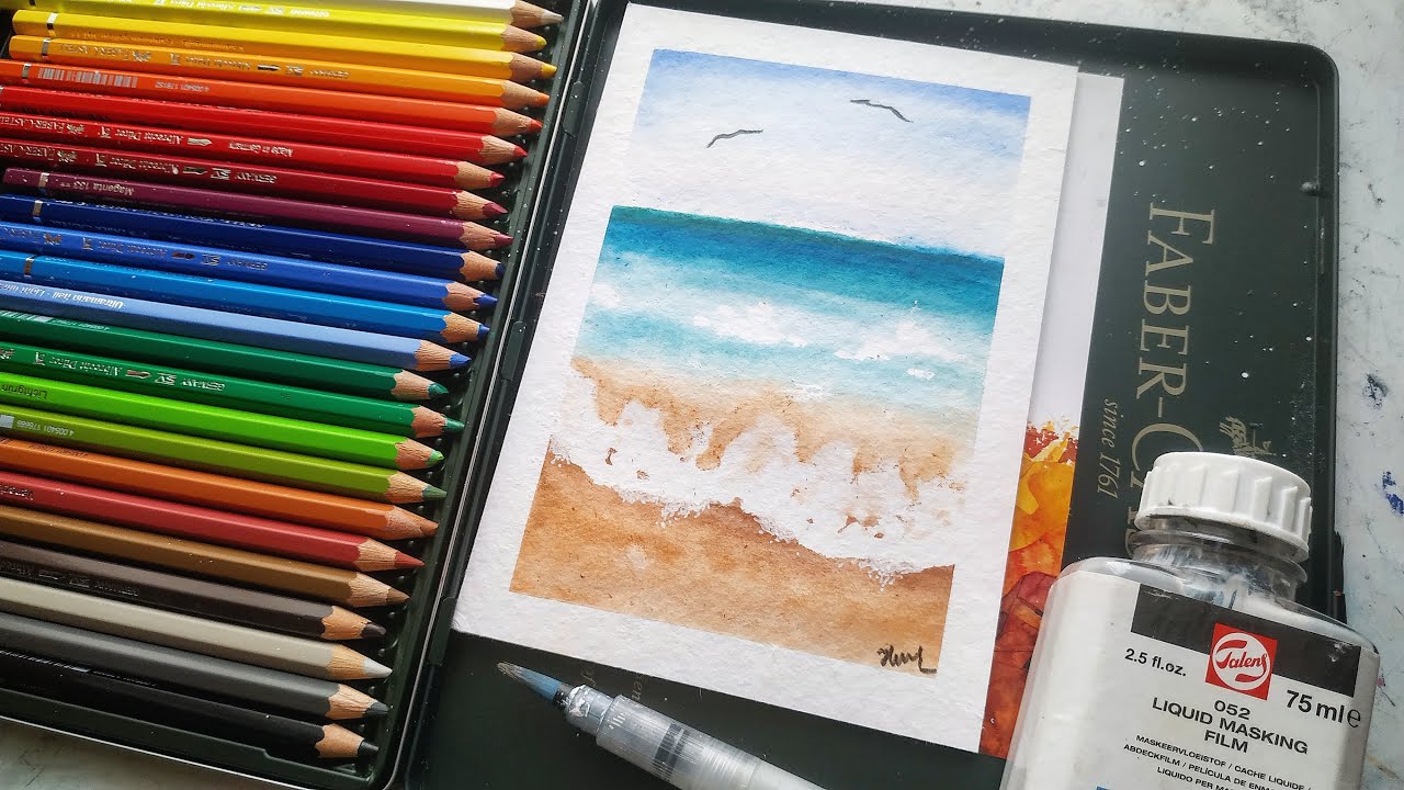 Watercolor pencil tutorial landscape