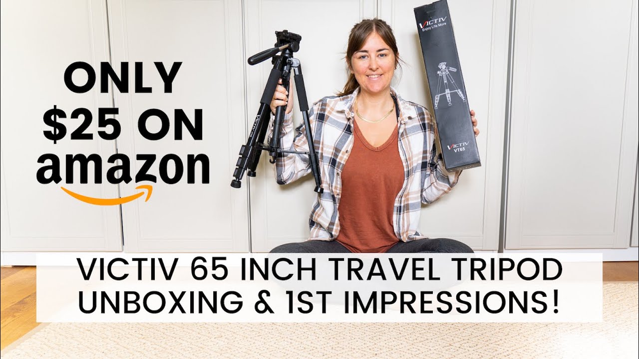 VICTIV 65 INCH TRAVEL TRIPOD UNBOXING & 1ST IMPRESSIONS! Cheap Tripod From Amazon - Only $25!