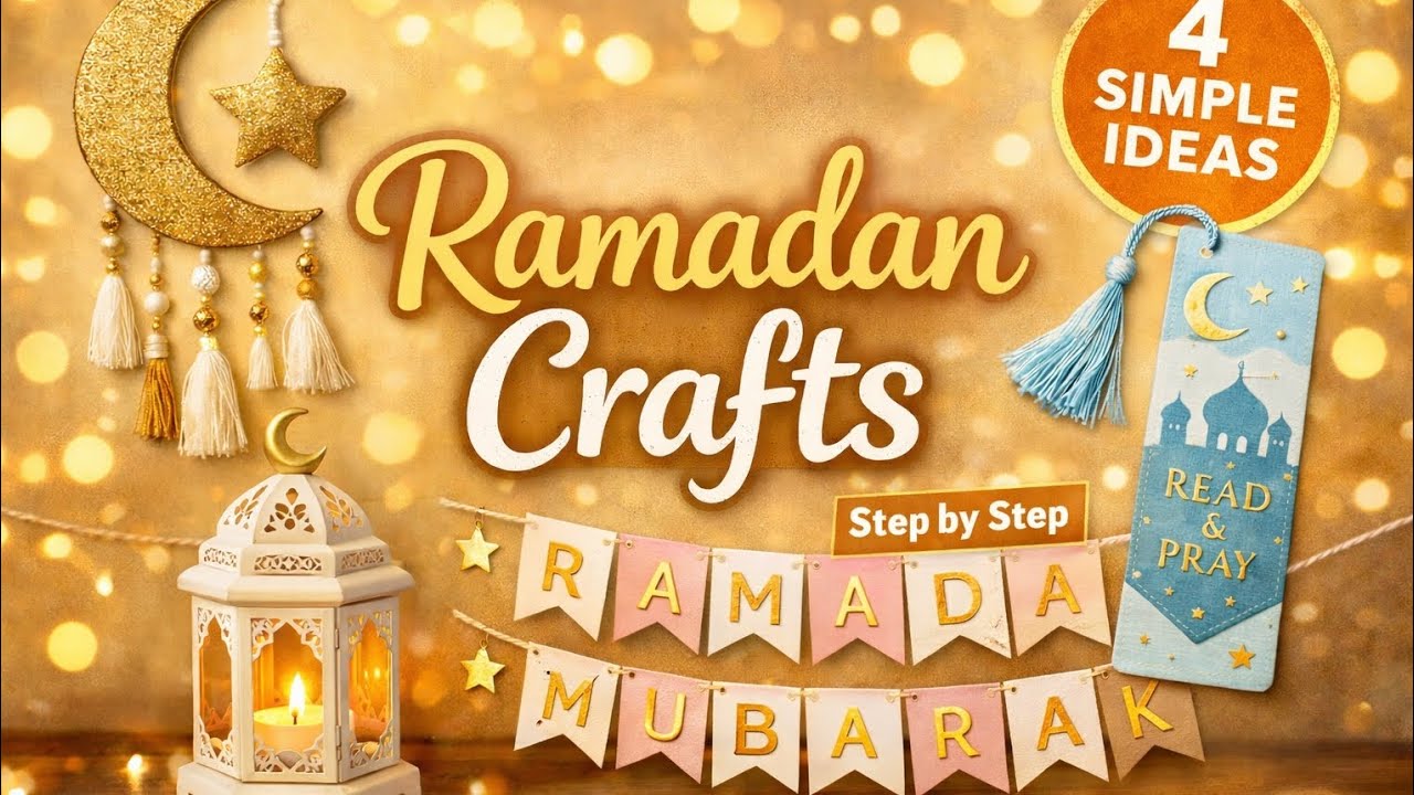 DIY 4 Easy Ramadan Crafts 🌙 || Simple Handmade Ramadan Decor Ideas || #ramadancrafts #ramadankareem