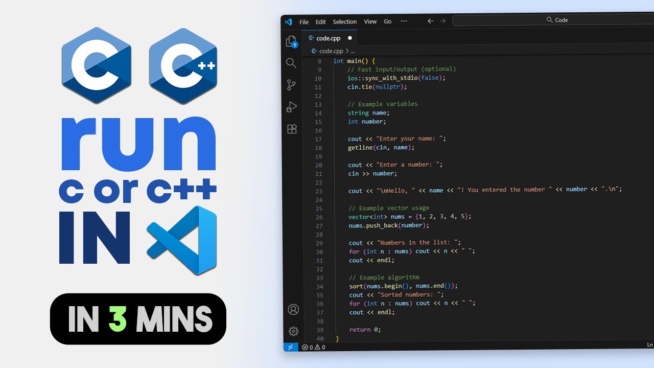 Как настроить VSCode для C/C++ | Запуск C/C++ в Visual Studio Code