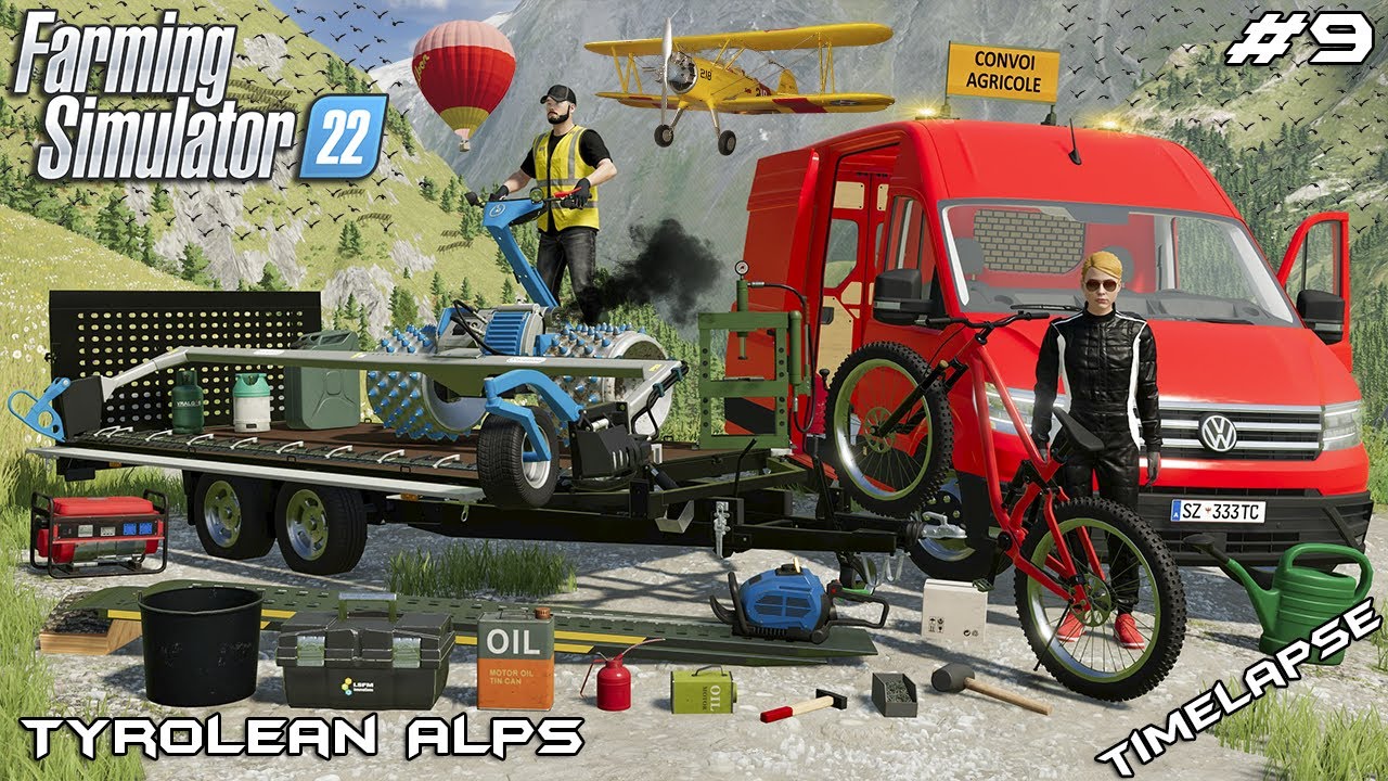 Mowing GRASS on STEEP MEADOWS with BRIELMAIER | Tyrolean Alps | Farming Simulator 22 | Episode 9