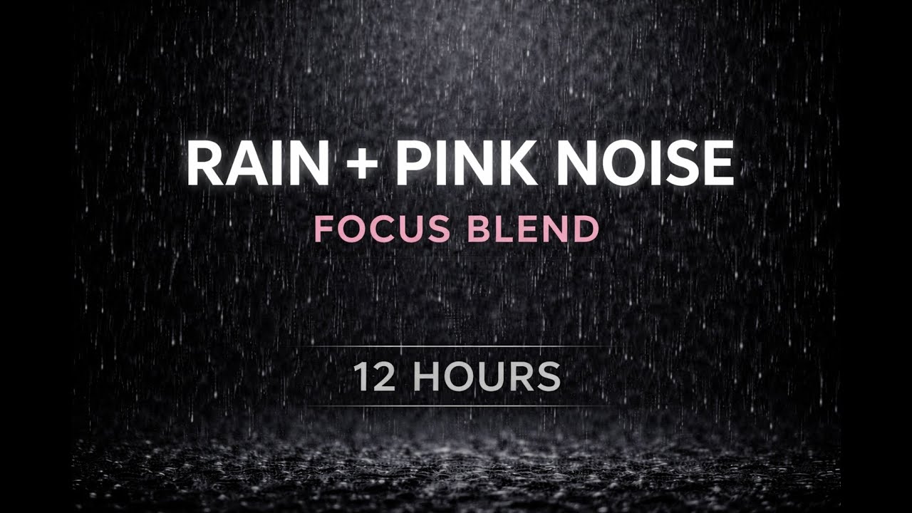 Black Screen Rain + Pink Noise (Max) | Focus • Study (