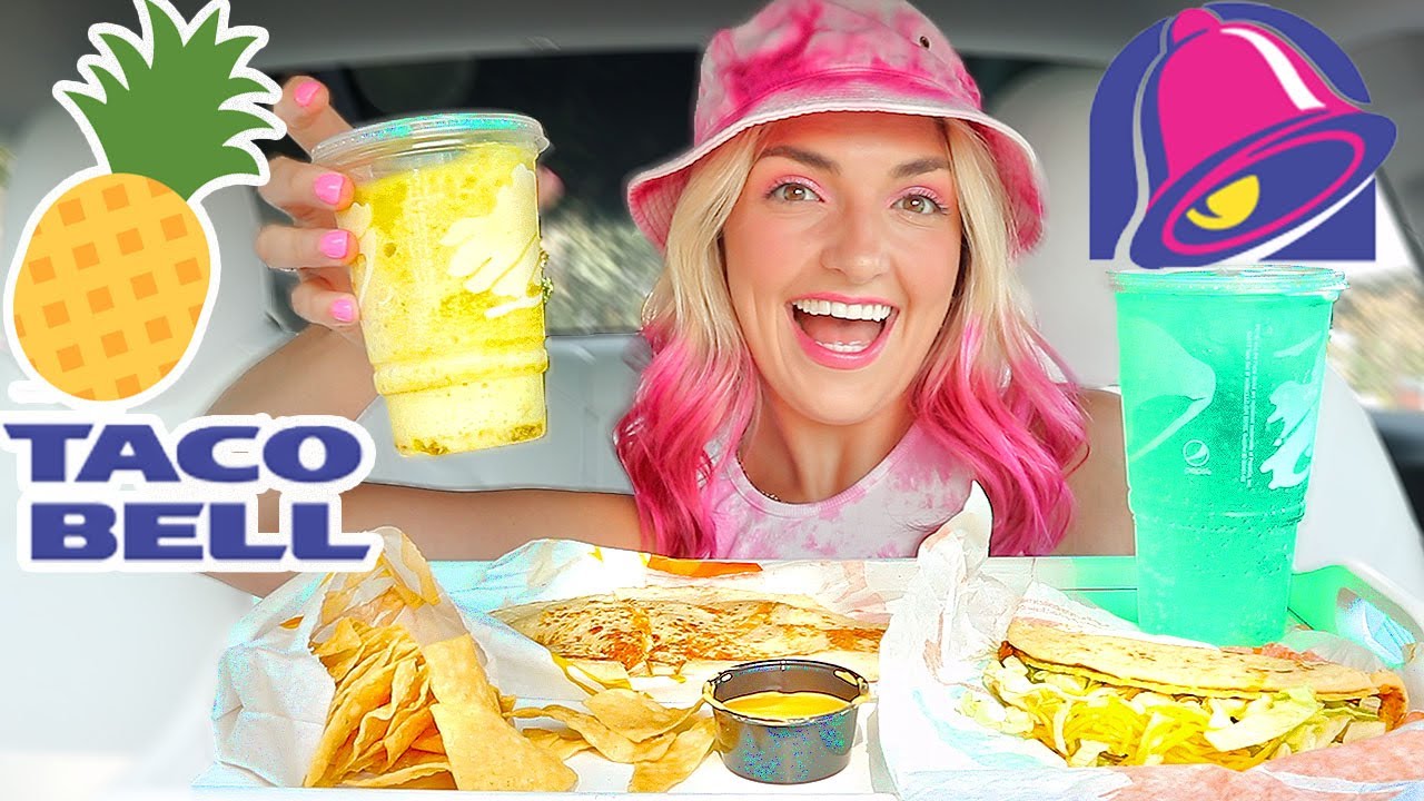 Taco Bell Mukbang NEW* Pineapple Freeze!