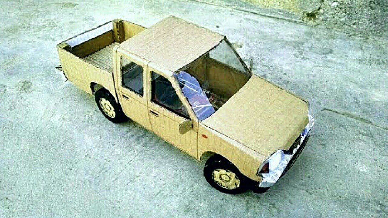 How To Make RC Pickup Truck || nissan pick-up 4x4 || remote control pickup from cardboard