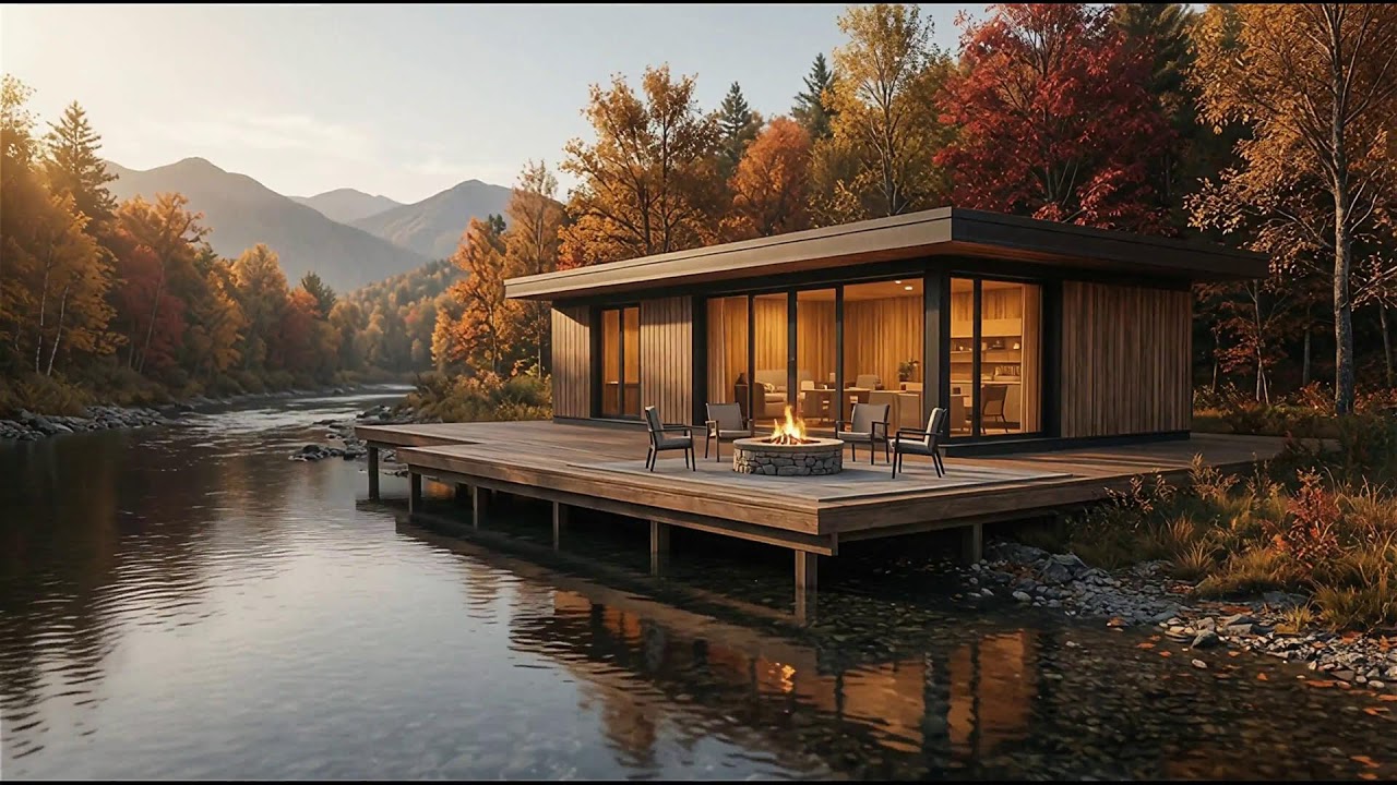 12 HOURS   Warm Fireplace & Flowing River   Study & Focus
