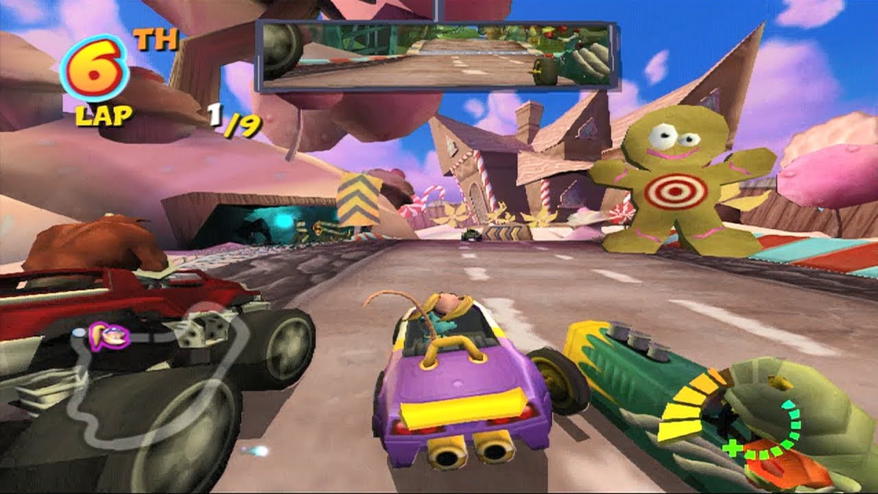 Crash Tag Team Racing Track And The Beanstalk And Dead Heat Pasadena And Coco PS2 Gameplay