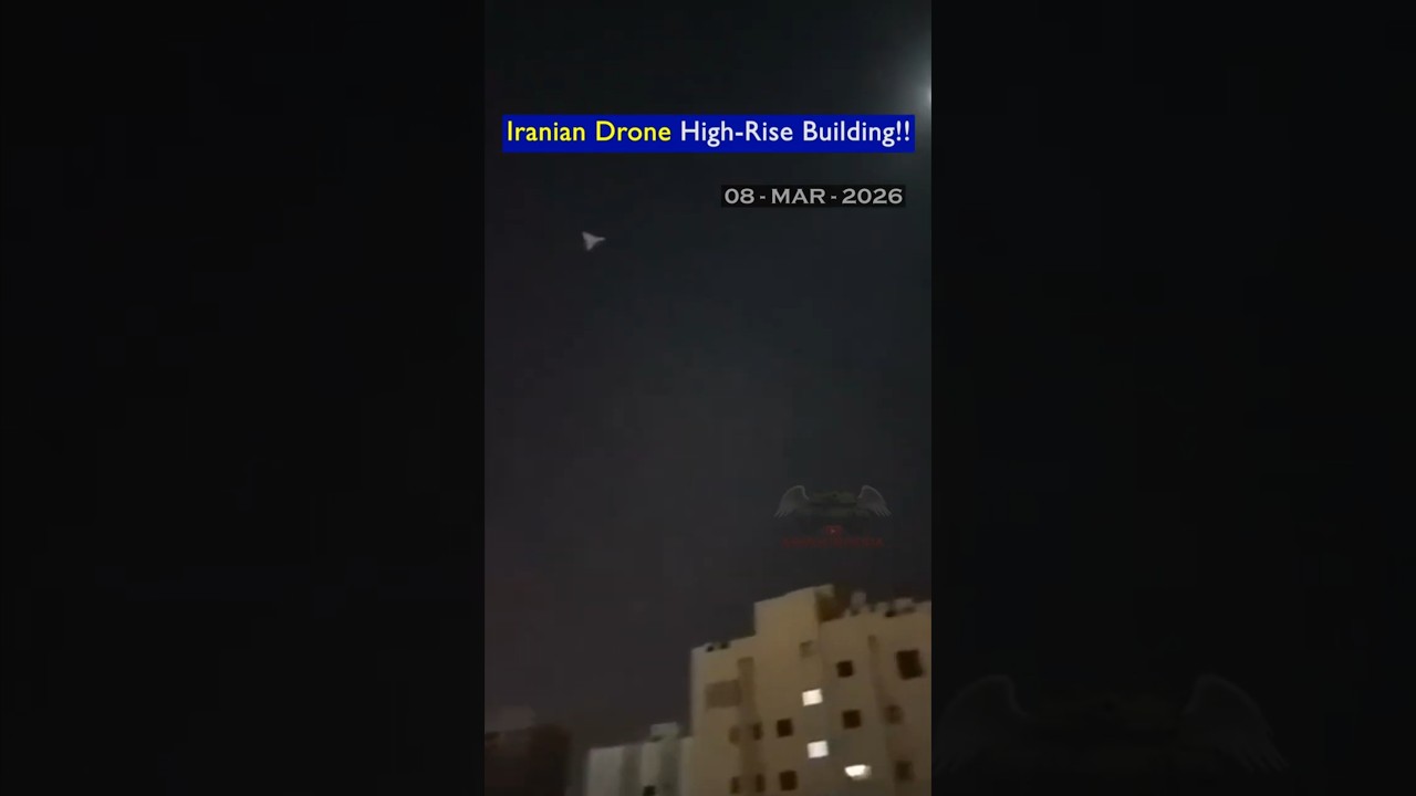 Iranian Shahed-136 Drone Slams Into High-Rise in Bahrain!!