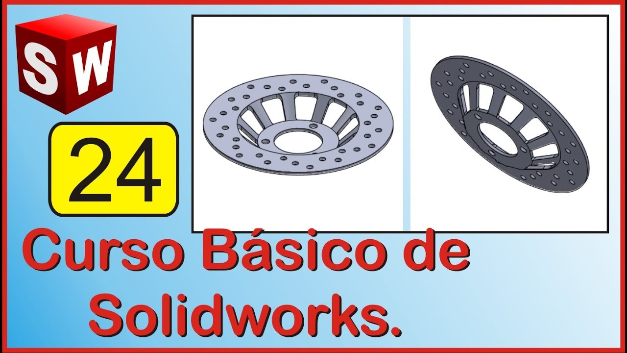Disco de freno Curso de solidworks # 24 parte 1 | Diego Gaona.
