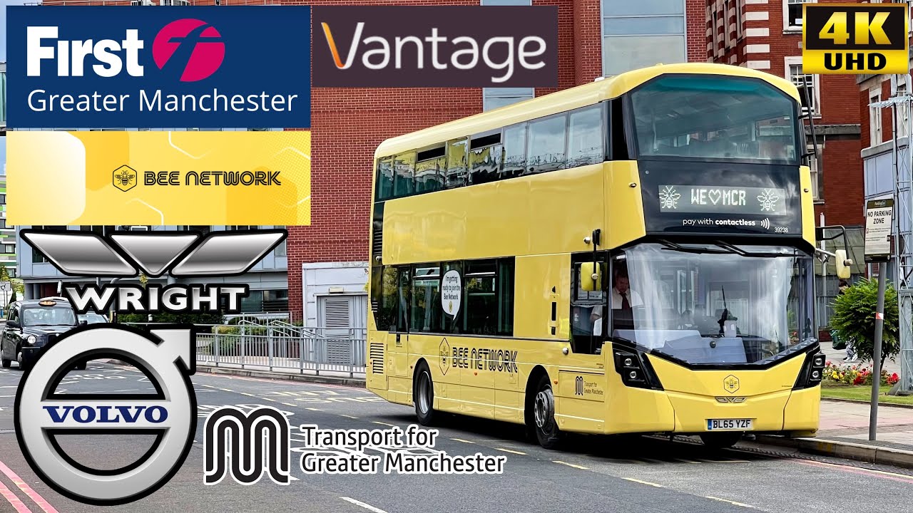 [First Manchester: Vantage V2 Atherton to Royal Infirmary​] Bee Network​ Wright Gemini3​ Volvo B5LH​