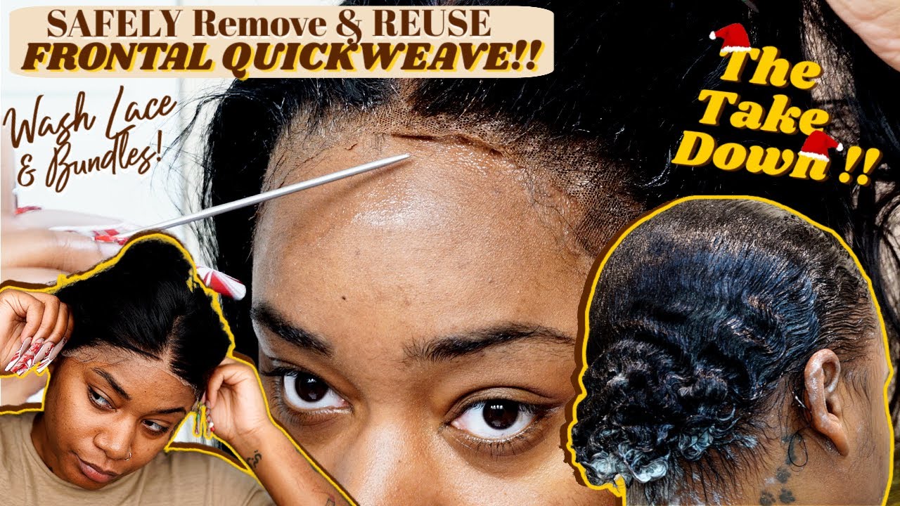 SAFELY Remove & REUSE Frontal Quickweave pt. 2 | Wash Lace & Bundles | Laurasia Andrea Fairyycember
