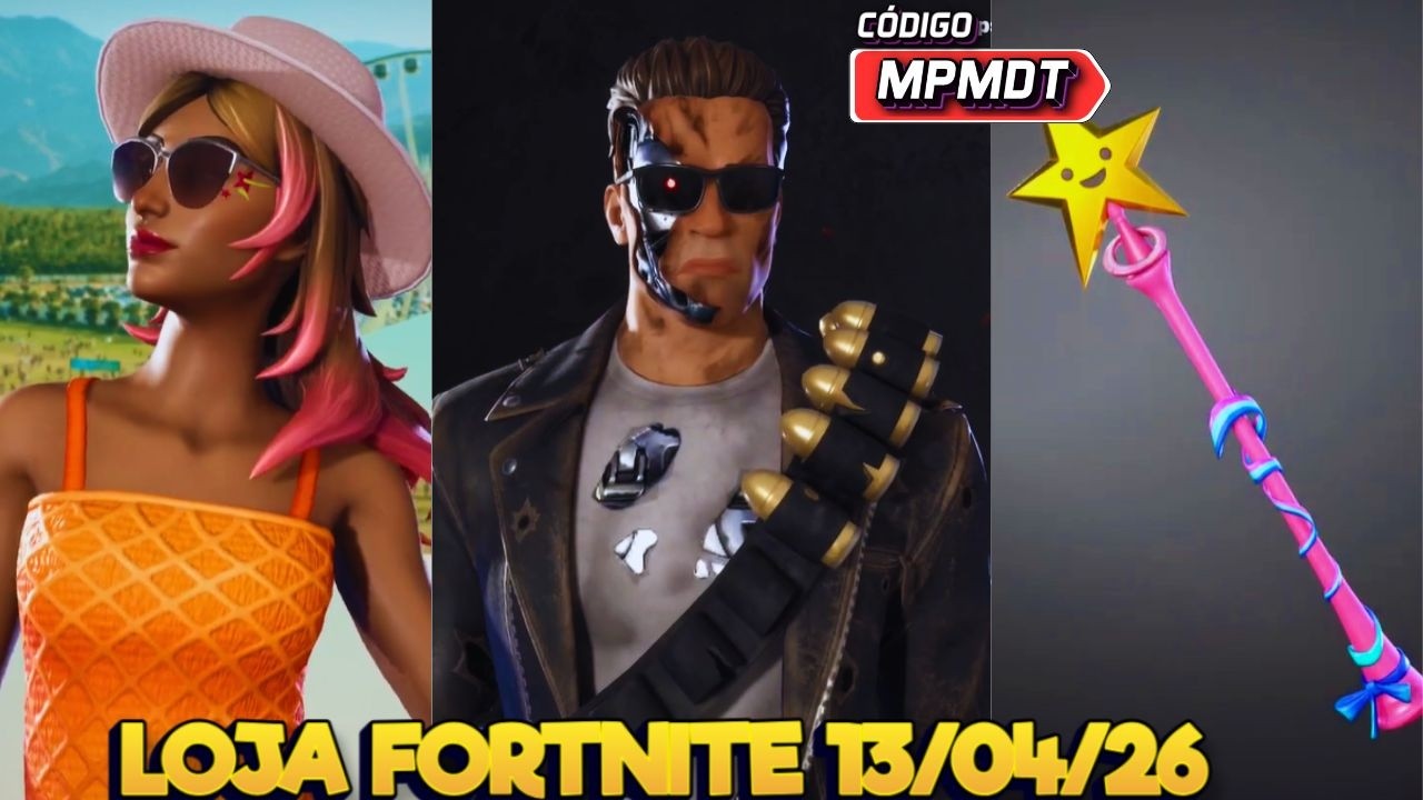 MINHA SKIN, ESTILEIRA E VARINHA ESTELAR - LOJA FORTNITE 13/04/26 - LOJA FORTNITE HOJE - C&Oacute;D.MPMDT