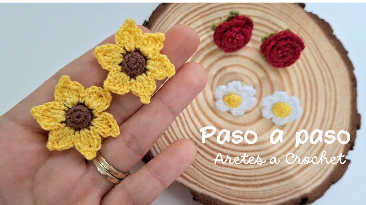 Aretes de Girasol a Crochet 🌻, Emprende con esta Idea😍 DIY CROCHET