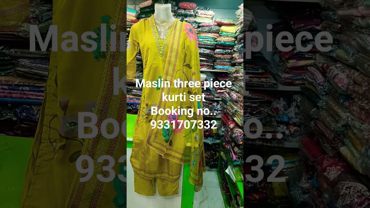#maslin #three piece kurti set #fashion #womensclothing #konnagar #onlineshopping