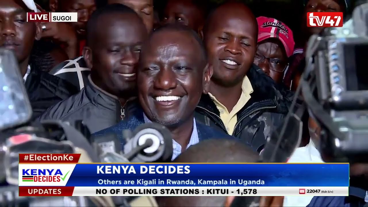 WILLIAM Ruto speaks after casting his vote at Kosachei Primary School in Sugoi
