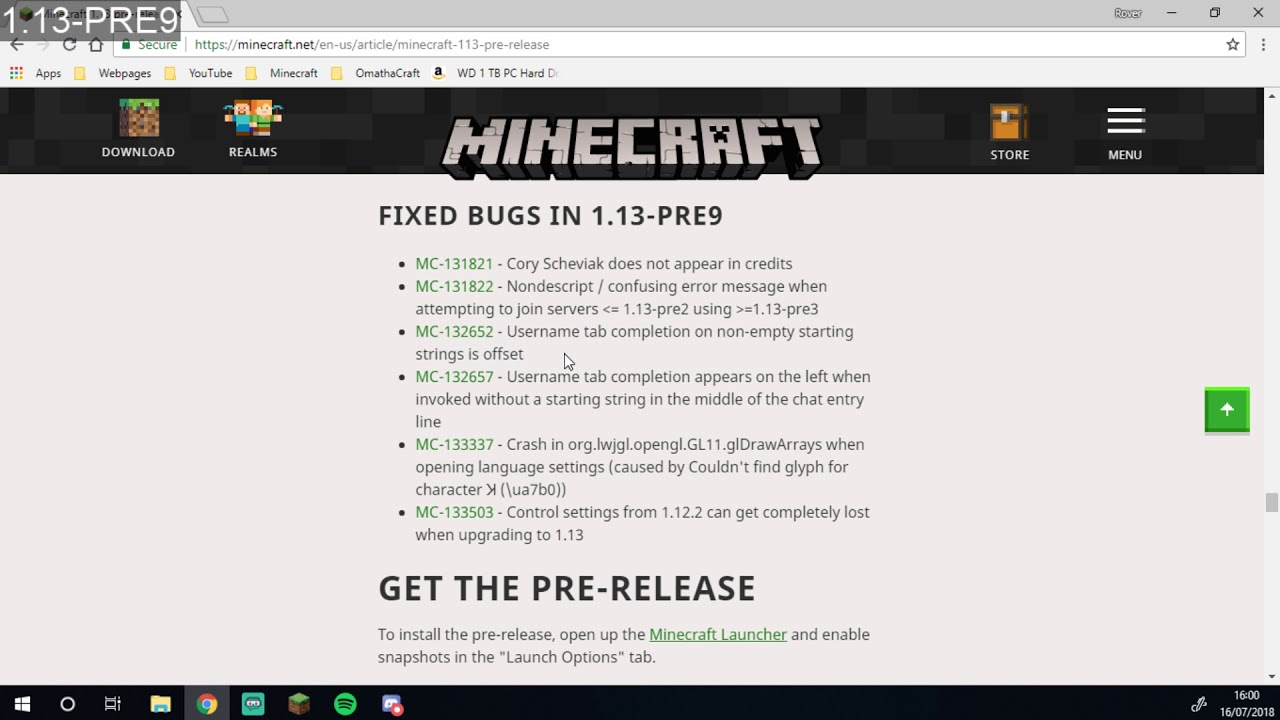 MINECRAFT UPDATE - 1.13 Pre-Release 9 - WEDNESDAY RELEASE!