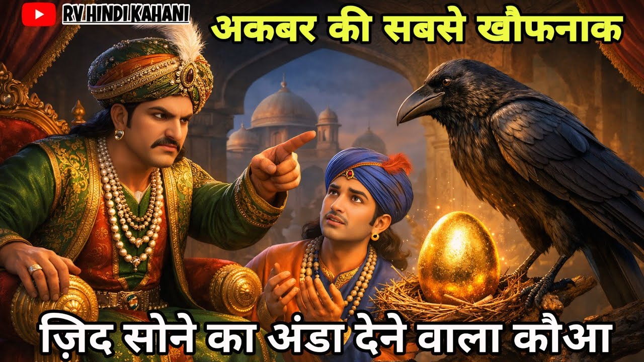 अकबर की सबसे खौफनाक ज़िद ! 😱 सोने का अंडा देने वाला कौआ ? | akbar and birbal hindi story |रोचक कहानी