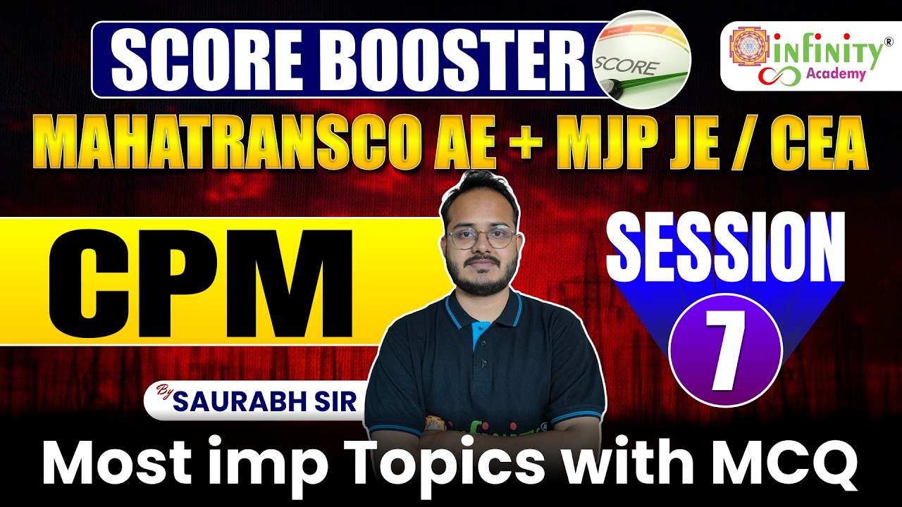 Score Booster | CPM Session 7 | MAHATRANSCO AE + MJP JE / CEA | Most Important Topics with MCQ
