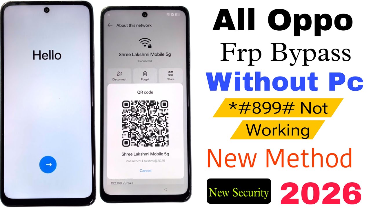2026 Oppo Frp Bypass | *#899# Not Working | Wi-FI Share Not Working - New Security New Method 