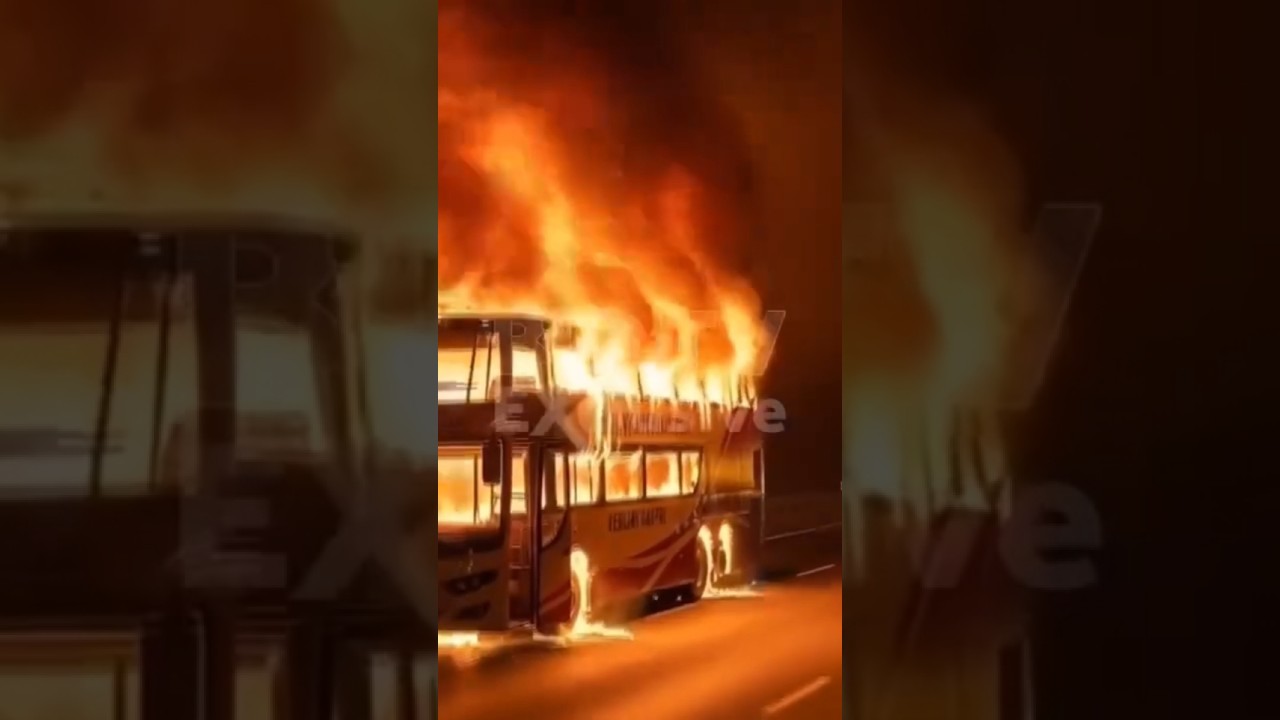 kurnool bus fire accident animation 